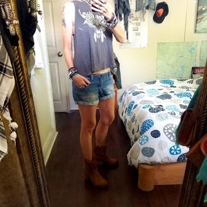 Tank top, cotton, wide, grey with skull